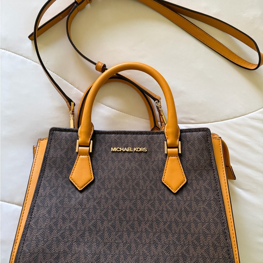 Michael Kors Brown and Tan Satchel